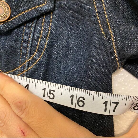 American Eagle Dark Wash denim Jean Jacket XS - Picture 4 of 9